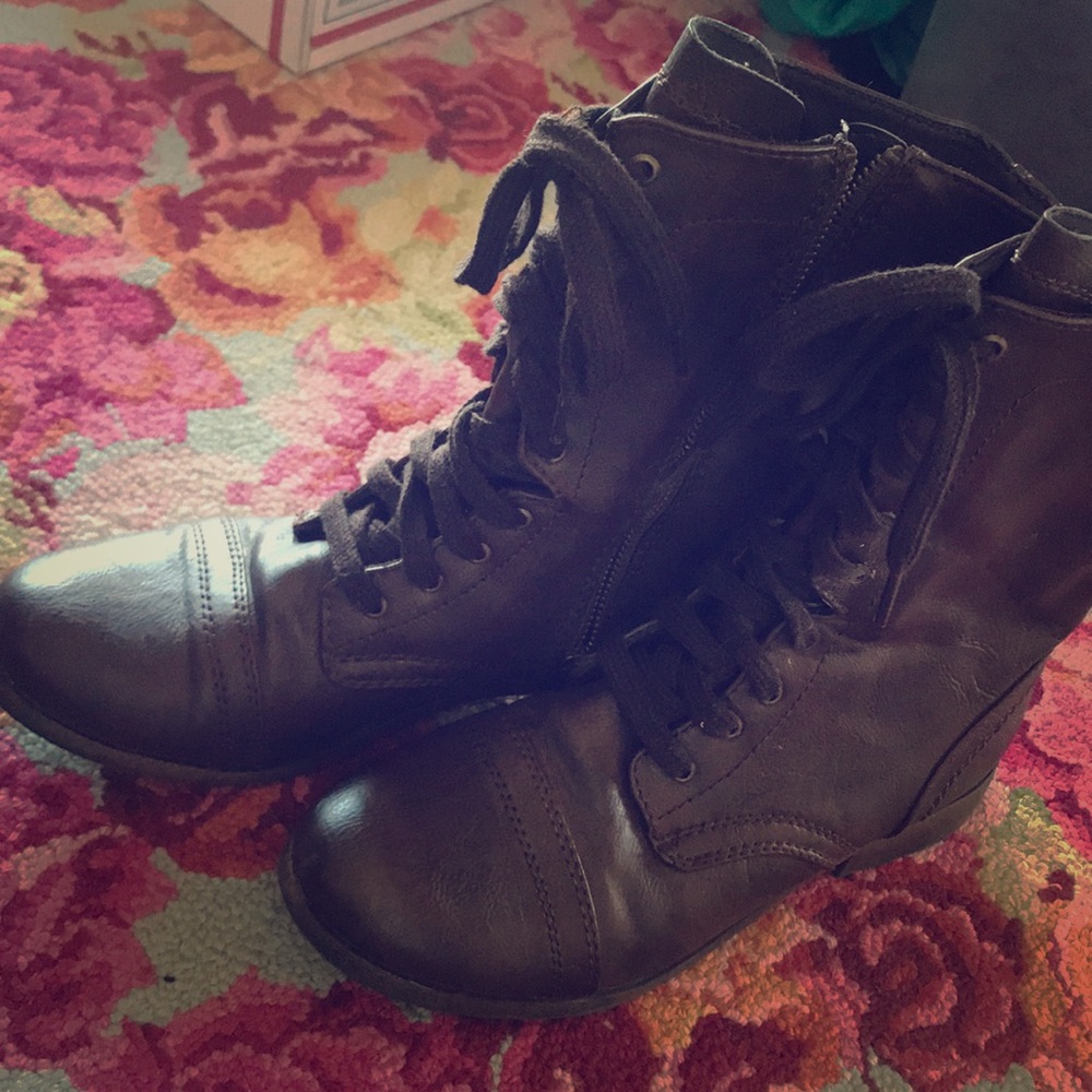Brown Lace Up Boots